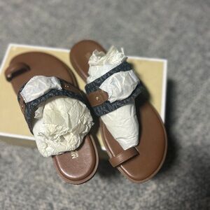 Michael Kors Brown Sandals with Black Accents